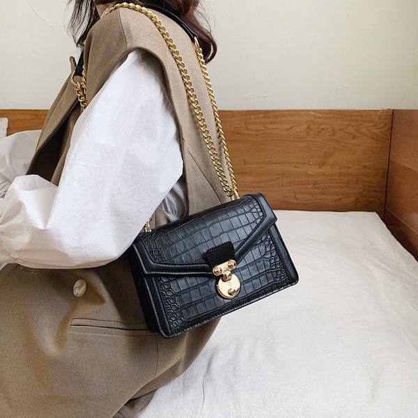 

french niche bag women 2019 new tide korean version of the wild texture messenger bag chain fashion shoulder small square bags