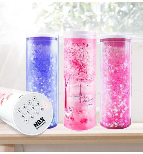 

nbx coded lock password pencil case cat pen holder large capacity stationery box home office school storage pencilcase