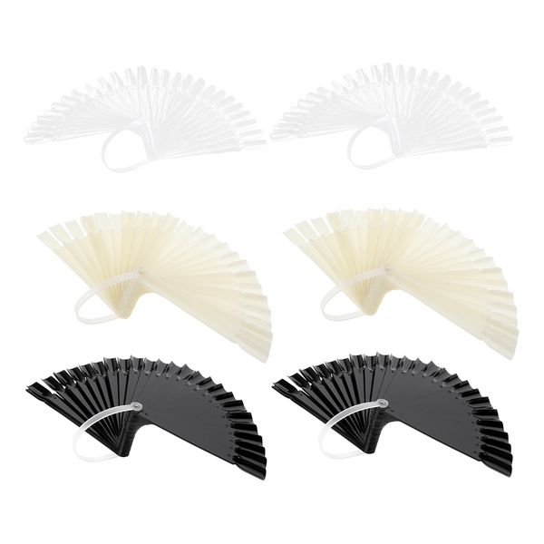 

3 set 192x fan-shaped nail art tips display polish board display practice stick