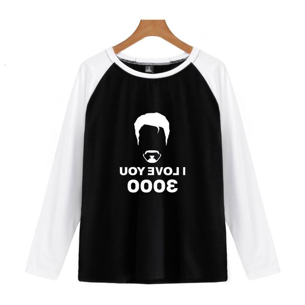 

love shirt i 2019 you 3000 times four seasons leisure time wild joker insert shoulder long sleeves t shirts, Gray;blue