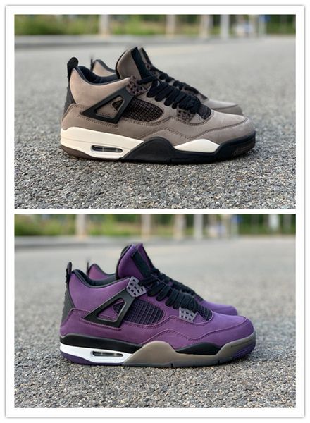 

2019 новый 4 IV фиолетовый замши серые мужские баскетбольные кроссовки 4S спортивные уличные кроссовки моды кроссовки с размером коробки 7-13