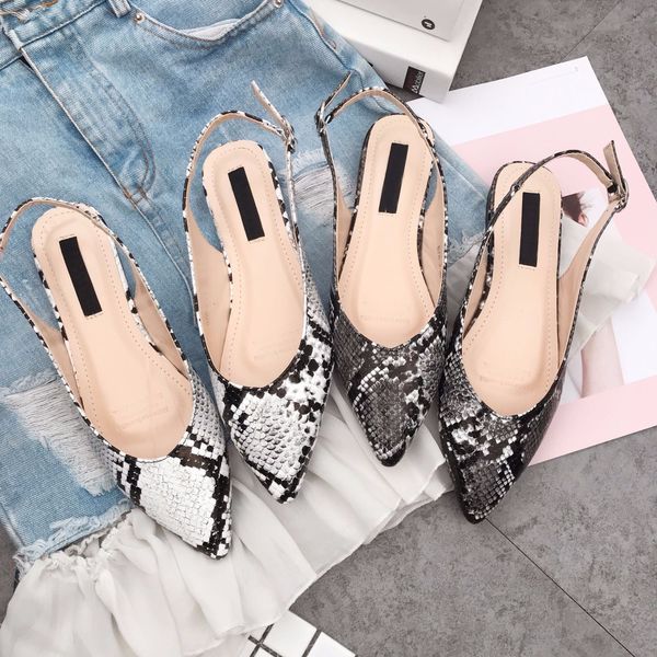 

new serpentine women's flats shoes sandals for spring 2019 mules flats shoes women's buckle strap loafers sandals, Black