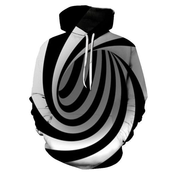 

black and white striped boy geometric men's fashion casual hoodie