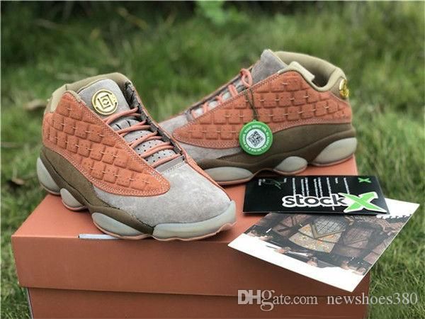 

2020 new release clot x 13 low terracotta warriors men basketball shoes 13s low sports sneakers at3102-200 grey