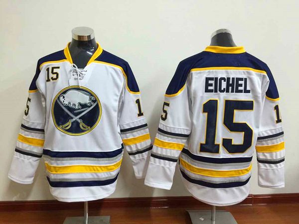 

большие скидки мужская дешевые баффало джерси 15 джек eichel джерси сшитые высокое качество хоккей джерси белый, Black;red