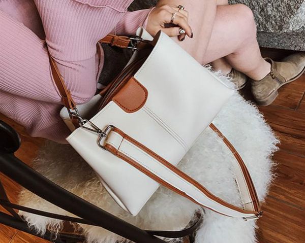 

Bucket Bag Female 2020 Hot Handbag Color Matching Simple Wild Messenger Bag Female Bags