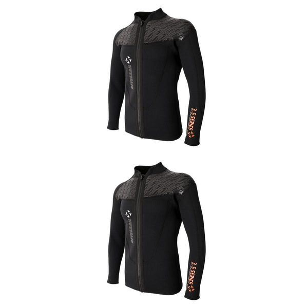 

3mm neoprene wetsuits long sleeve front zip jacket surf diving suit set