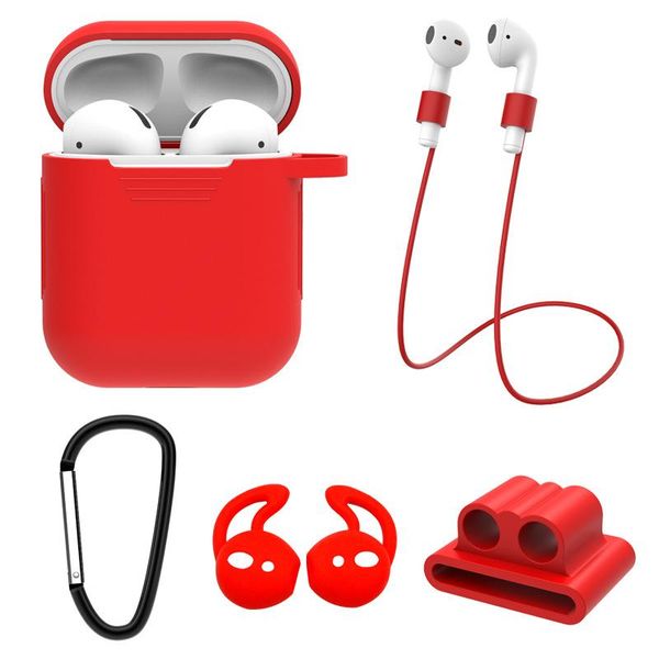

For apple airpod ilicone ca e with anti lo t trap du tproof earplug protective cover pouch for air pod wirele earphone ca e