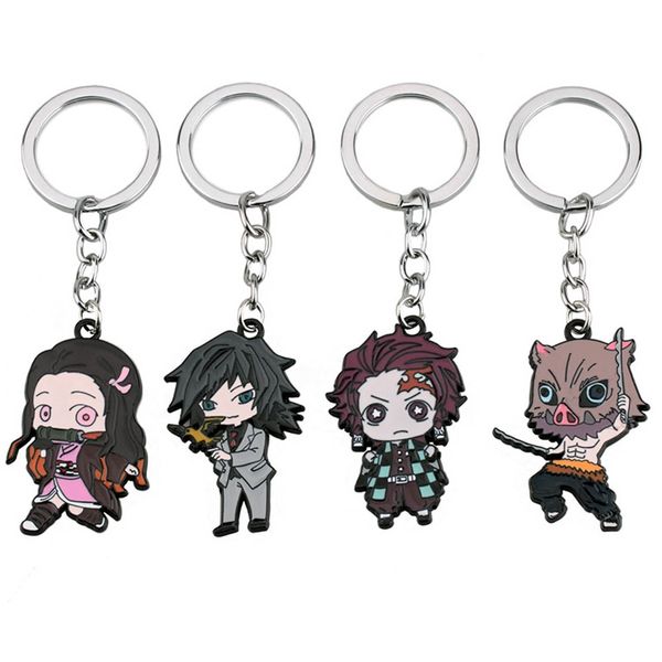 

anime keychain demon slayer kimetsu no yaiba keychain kamado nezuko kamado-tanjirou agatsuma zenitsu hashibira inosuke, Silver