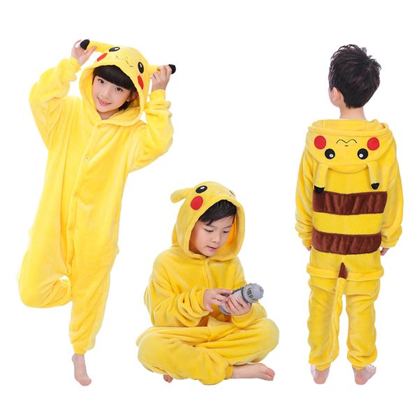 

Дети Пикачу Пижамы Мальчик Девочка Мультфильм Животных Косплей Пижамы Onesie 4 6 8 10 12