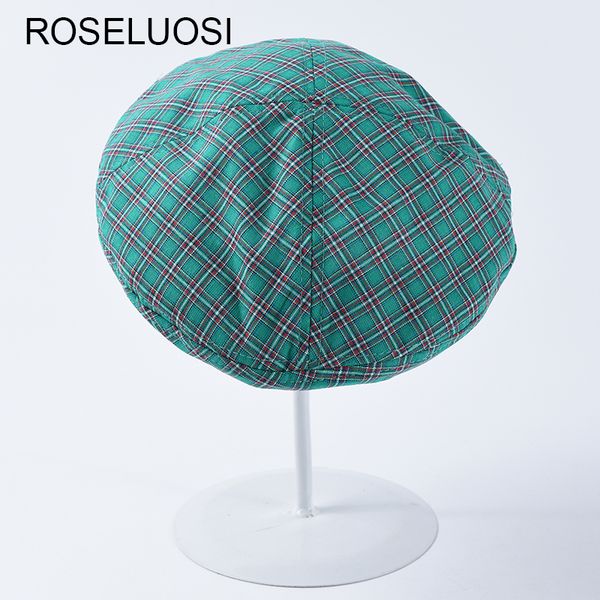 

women casual plaid berets hat 2019 spring summer new fashion beret hats bonia femme gorras mujer, Blue;gray