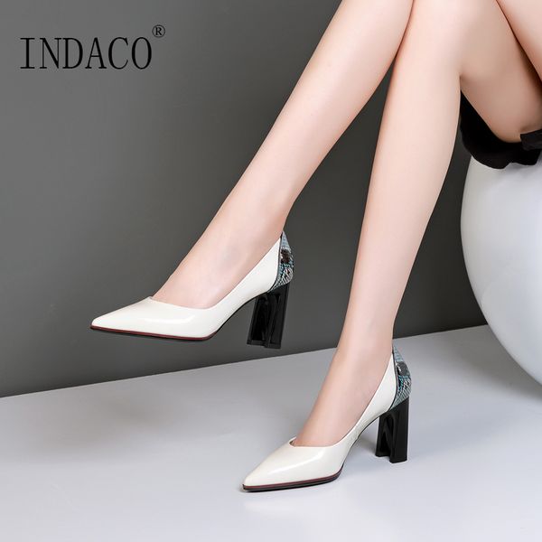 

women leather high heel white black slip on classic pumps 8cm