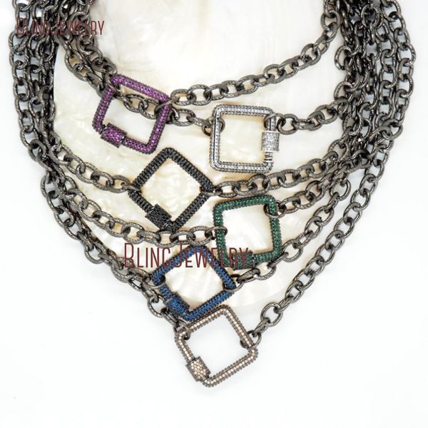 

gunmetal цепи choker площади замка ожерелье винт застежка карабин ожерелье nm29500, Silver