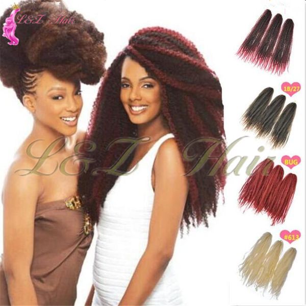 2019 Crochet Braid Hair Ombre Kanekalon Fake Afro Kinky Curly