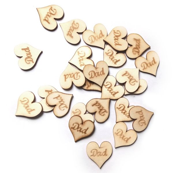 

wooden heart with dad engraved father's day love wood flake ornament