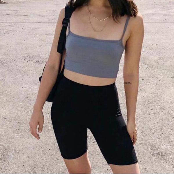 

women's shorts summer elastic fitness beach sports solid skinny short harajuku style casual stretch waist fashion women clothes, White;black