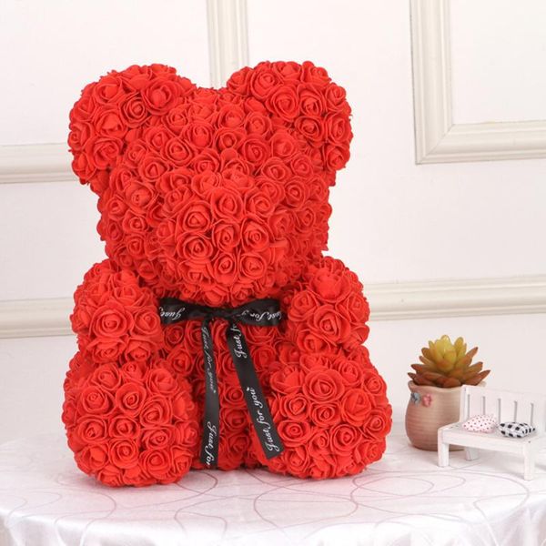 

gift valentines christmas new artificial bear bear rose red day gift flower for decoration teddy rose 25cm women valentines vfsal