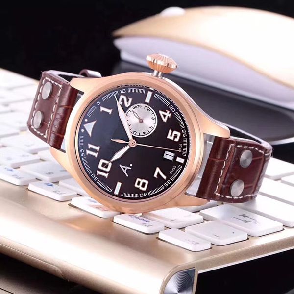 

wang guo's new man's wrist watch automatic machine 316 precision steel all rose gold shell sapphire glass mirror, Slivery;brown