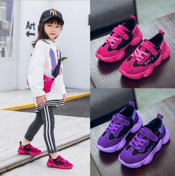 

children's shoes 2019 spring new children sports girl's breathable leisure shoes cuhk children's travel shoes, Black;red