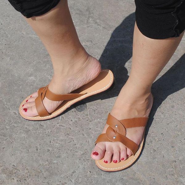 

women sandals shoes comfortable flat sandals ladies casual soft bottom roma shoes cowhide women beach sandal, Black