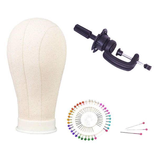 

new canvas block head mannequin head wig display styling head, White