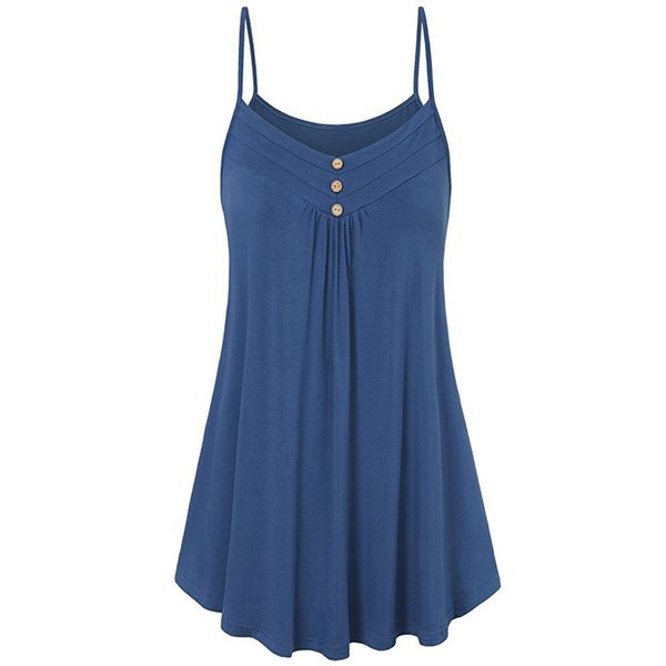 

plus size 5xl summer tank womens tunic button v neck sleeveless loose casual tank ladies clothes women haut femme #z, White