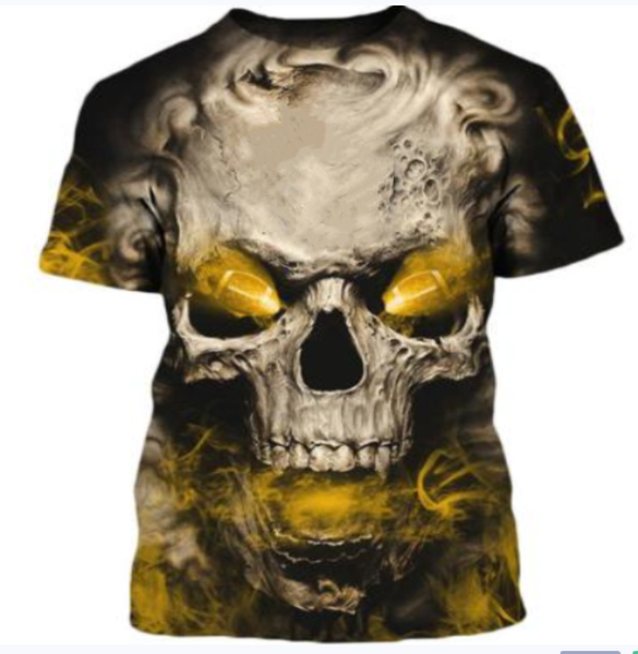 

2019 fashion horror skulls men women casual 3d print t shirt horror skulls brand clothing summer short sleeve hip hop q1060, White;black