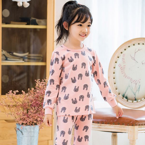 

27 kids spring girls pajamas suit for 2-9 years home wear suit children pajamas cartoon pattern girls clothes, Blue;red