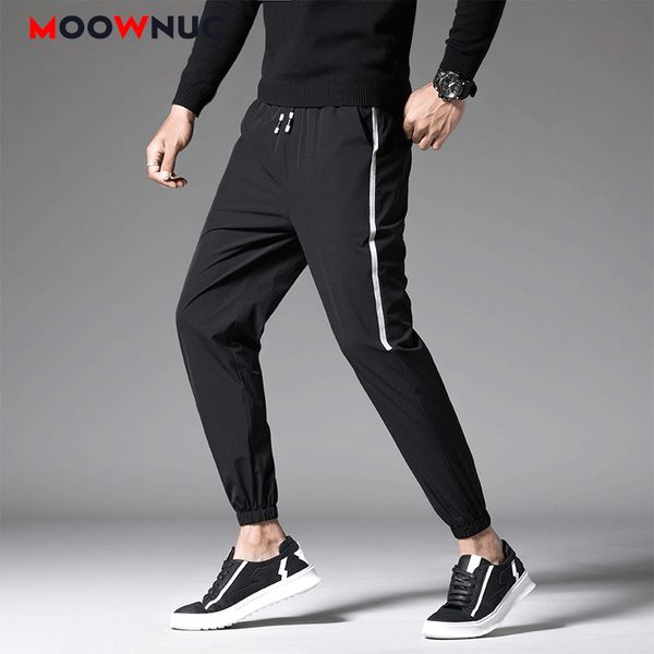 

мужские брюки полнометражные брюки 2020 новая весна лето эластичность повседневная мода спортивные брюки мужской тонкий дизайн классический, Black