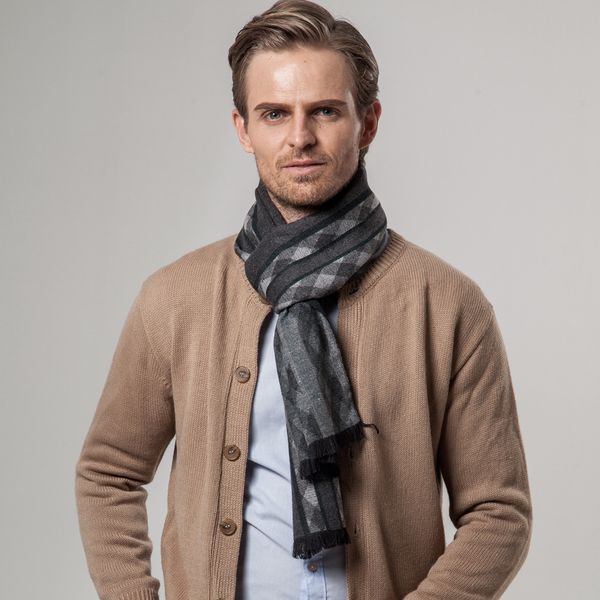 

2017 winter-autumn men classic warm scarf imitation cashmere 180cm scarf mens casual scarfs fashion brand foulard male, Blue;gray