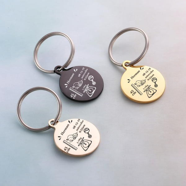 

round baby keychain personalized name date of birth weight time height for newborn commemorate baby stats keyring new mom gift, Silver