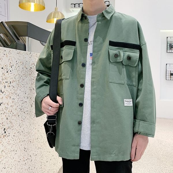 

men's jackets 2021 fashion coat loose streetwear bomber jacket outerwear tide green/black/khaki color windbreaker big size m-5xl, Black;brown