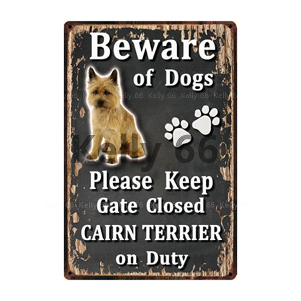 

kelly66 ] beware of dogs cocker spaniel shiba inu bulldog tin metal sign home decor bar wall art painting 20*30 cm size dy114