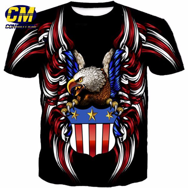 

latest fashion eagle shield printing men's short-sleeved t-shirt eur size, White;black