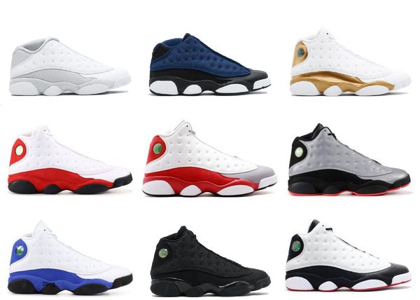 

with box new mens and womens basketball shoes sneakers for men and women 13s black cat chicago red french blue bred high