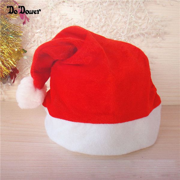 

1pcs velvet red christmas hat christmas new year gift home furnishing decorations
