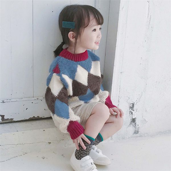 

2019 new autumn winter item girl fashion sweaters two colors, Blue