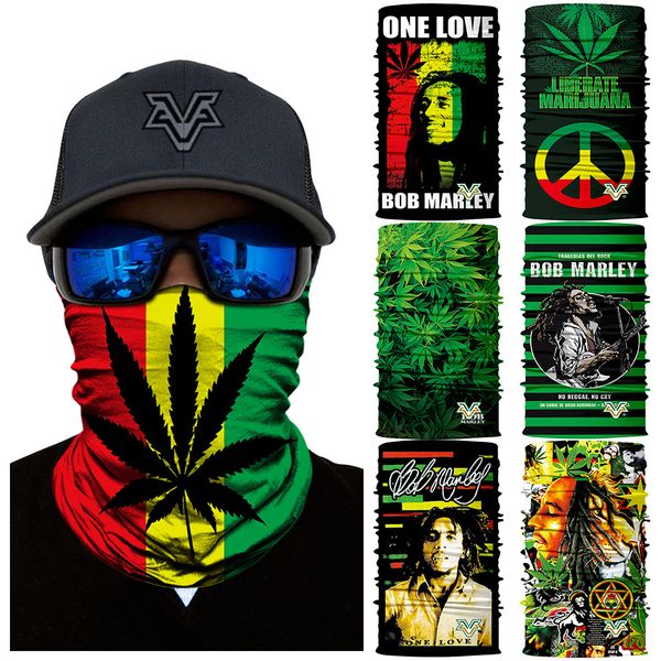 

bob marley cycling bandana hip hop magic bandana face mask scarfs headwear saffron snood headband fishing mask hiking balaclava, Black