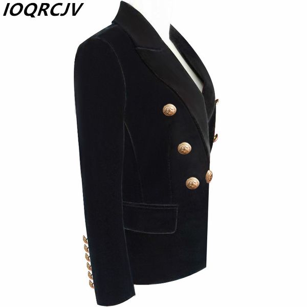

new fashion 2019 blazer jacket women double breasted metal buttons blazer outwear lady small suit solid jacket office female, White;black