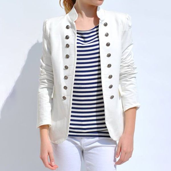 

2019 women vintage punk blazers slim fit ladies gothic blazers feminino formal work suit jacket women clothes for party new, White;black