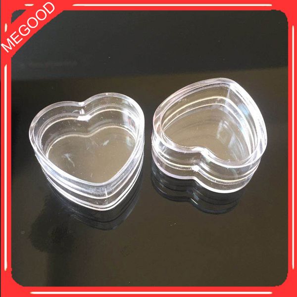 

clear heart shape empty cosmetic lip balm pot jar 4g eyeshadow makeup face cream container