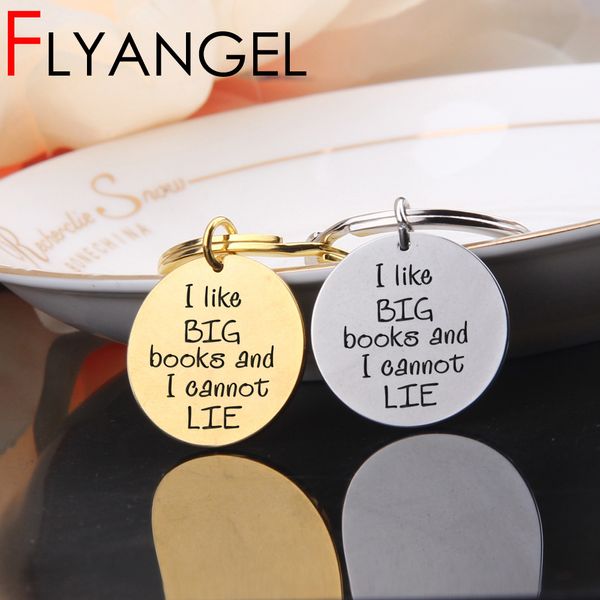 

fashion keyring engraved i like big book i can't lie creative keychain car key tag gifts for book lovers jewelry, Silver