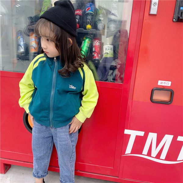 

spring 2020 new baby boys girls cotton wool coat children patchwork coat, Blue;gray