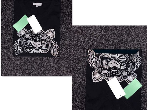 

summer t shirts for men tiger head with letter embroidery t shirt mens clothing short sleeve tshirt women tees s-2xl, White;black