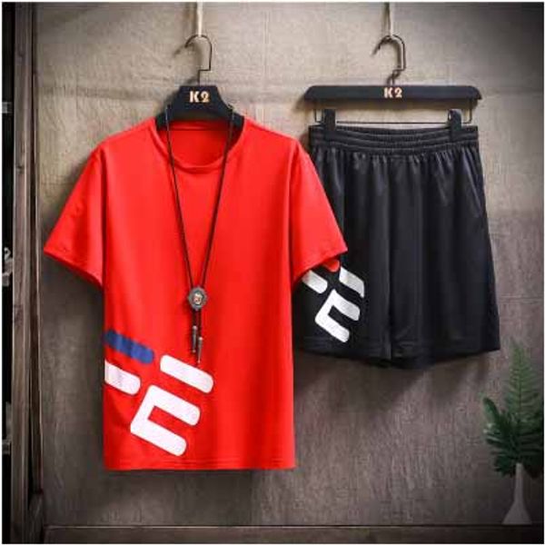 

mens casual suits sport suits mens designer two-pieces youth fashion outdoor clothing 2020 breathable leisure short sleeve + shorts, Gray