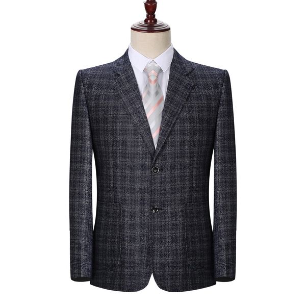 

waeolsa man plaid blazer blue gray jacket suit men small check blazers male elegant suit coat spring autumn garment for men coat, White;black