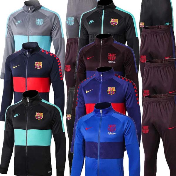 

New barcelona occer jacket training uit 2019 2020 barcelona track uit jacket me i occer jer ey uarez griezmann football hir, Black