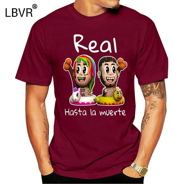 

real hasta la muerte anuel tekashi69 6ix9ine мужская футболка хлопок прохладный тройник настроить футболку, White;black