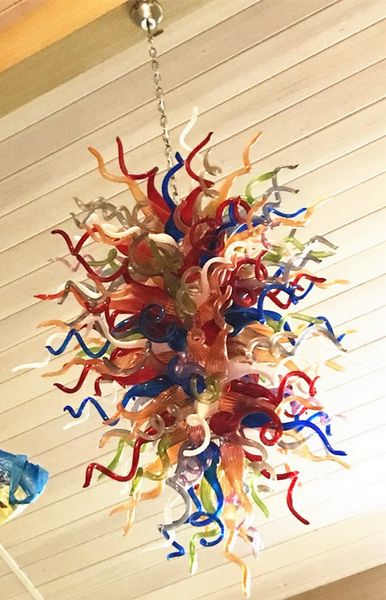 

100% mouth blown borosilicate contemporary type murano glass art chihuly style new house deco crystal chandelier