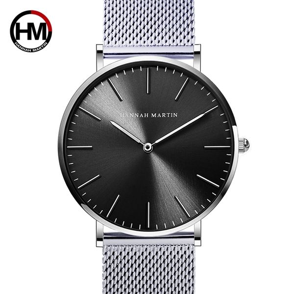 

japan quartz movement stainless steel mesh new luxury waterproof men ultra thin simple wristwatch fashion casual watchessh190724, Slivery;brown